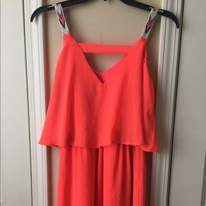 Strap low v-neck dress
